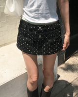Dot double waist skirt pants