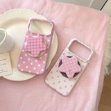 Pink Polka Dot Star Magnetic Stand Case