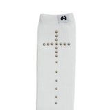 Studded cross socks (White)