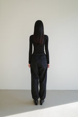 Wool jogger pants, Black
