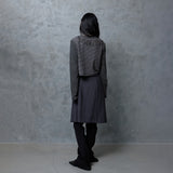 FRINGE STRIPE CARDIGAN: GREY
