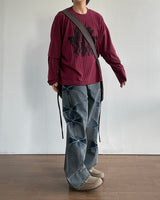 Pin Curved Denim Pants