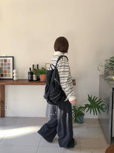 ケンタリーストライプカラーオーバーウールニット