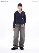 BTB : CURVE PANEL JEANS [DEEP GRAY CORE]