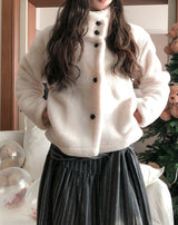 Hug Wool High Neck Short Coat