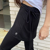 レイヤードストリングスカートパンツ [BLACK]