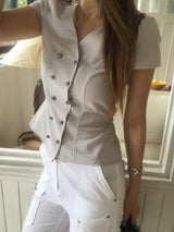 Double button v blouse