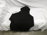 high-neck knit hoodie