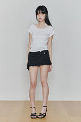 ペタラインレースTEE white