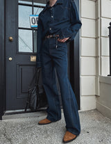 Herries Flare Raw Denim Pants