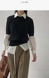 Autumn Wool Cable Knit Half Knit