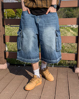 Faded Vintage Bermuda Cargo Denim