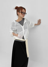 [MADE] Yulia Loose-Fit Sheer Hooded Cardigan