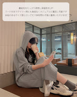 フード付きフリースロングワンピース