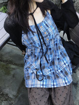 Meadow Check Button Blouse (2c)