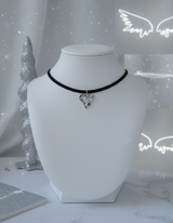 [IDLE Shuhua Necklace] メルティングメタリックハートチョーカーネックレス - Silver Color