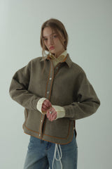 WOOL BLENDING ZIP-UP JACKET_BEIGE