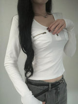 Two-Pocket Slim Button Tee