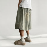 Draw Side Pintuck Washing Denim Bermuda Pants (5 colors)
