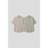[S/S] ナットシアサッカーハーフシャツ(2color)