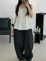 Liam Shirred Sleeveless Blouse