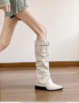 Leopard Flip Two-way Western High Long Boots