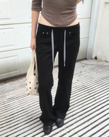 OOTJレース タイ バンディング ブーツカット パンツ