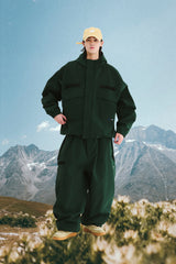 REFINED SUPER WIDE VENTILATION PANTS DARK GREEN