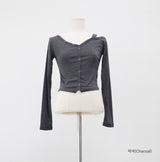 Lush Asymmetrical One-Shoulder Snap T-shirt