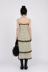 FLEUR ANTIQUE LACE-TIERED DRESS