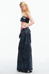 Embryo special imitation crocodile leather pants