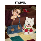 muva. British‑Style Ribbon Cowhide Large‑Capacity Commute Shoulder Bag for Women, 2025 New Arrival Oct 17