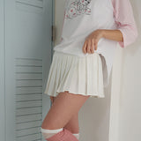 Low-Rise Slim Mini Skirt Pants_White