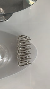 Metal silver fork hair claw