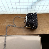 [Black.ver] リボンポルカドットフレームミニバッグ (handmade bag)