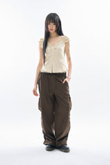Maria frill puff blouse
