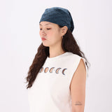 peacock blue knit bandana