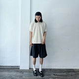 Button Shoulder Henley Waffle Tee