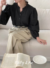 frill shirring blouse(2color)