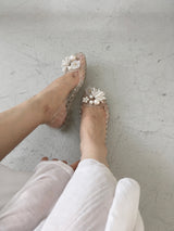 [ charm set / summer trend ] clear pearl jelly shoes