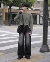 (UNISEX) サンダー ティン ワイド ジーンズ