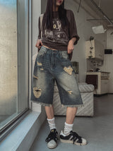 Heart Destroyed Bermuda Pants