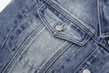 13DE MARZO Bear Denim Jacket Tote Bag Blue