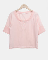 ベトナムボタンポイントカラーショートスリーブTシャツ