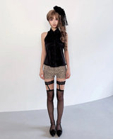 Silk Ruffled Blouse (Black)