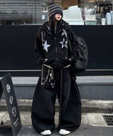 Dot Star 2way Zip-Up Hoodie - 2COLOR