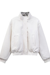 Vintage Fur Collar Bomber Jacket
