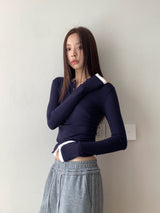 べーススパンデックスラウンドロングスリーブTシャツ