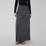 [Redlin] Wrap Shirred Long Skirt -2color