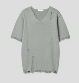 [S/S]バカンスダメージVネックハーフニット(3color)